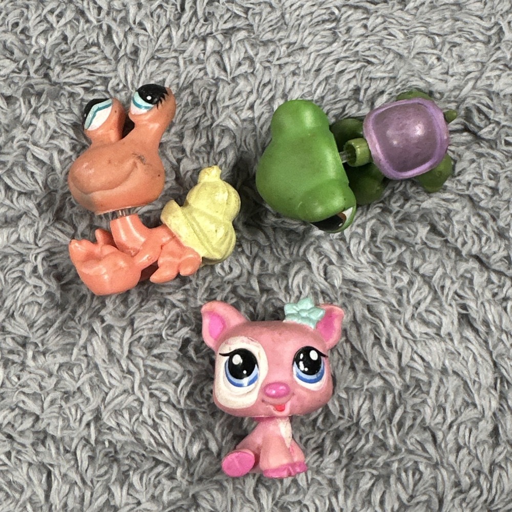 Lot Of 3 HERMIT CRAB #928 Turtle Pig Authentic Littlest Pet Shop Hasbro LPS